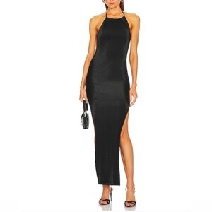 L'Idee • Charlotte Halter Maxi Dress in Black